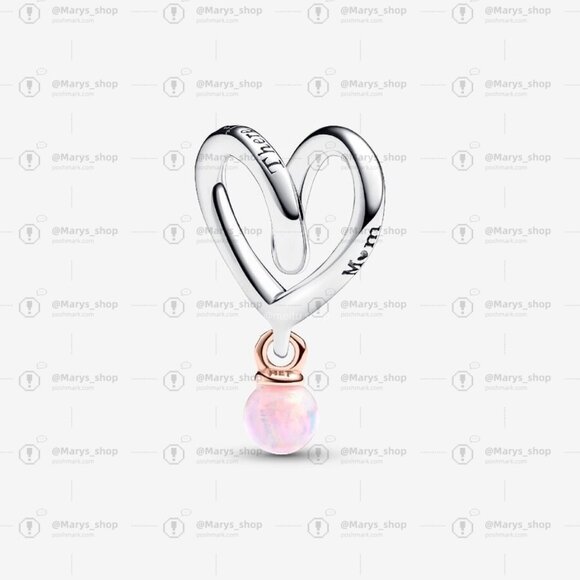 Pandora Two-tone Wrapped Heart Charm|Pendant|Two-tone - Picture 1 of 2